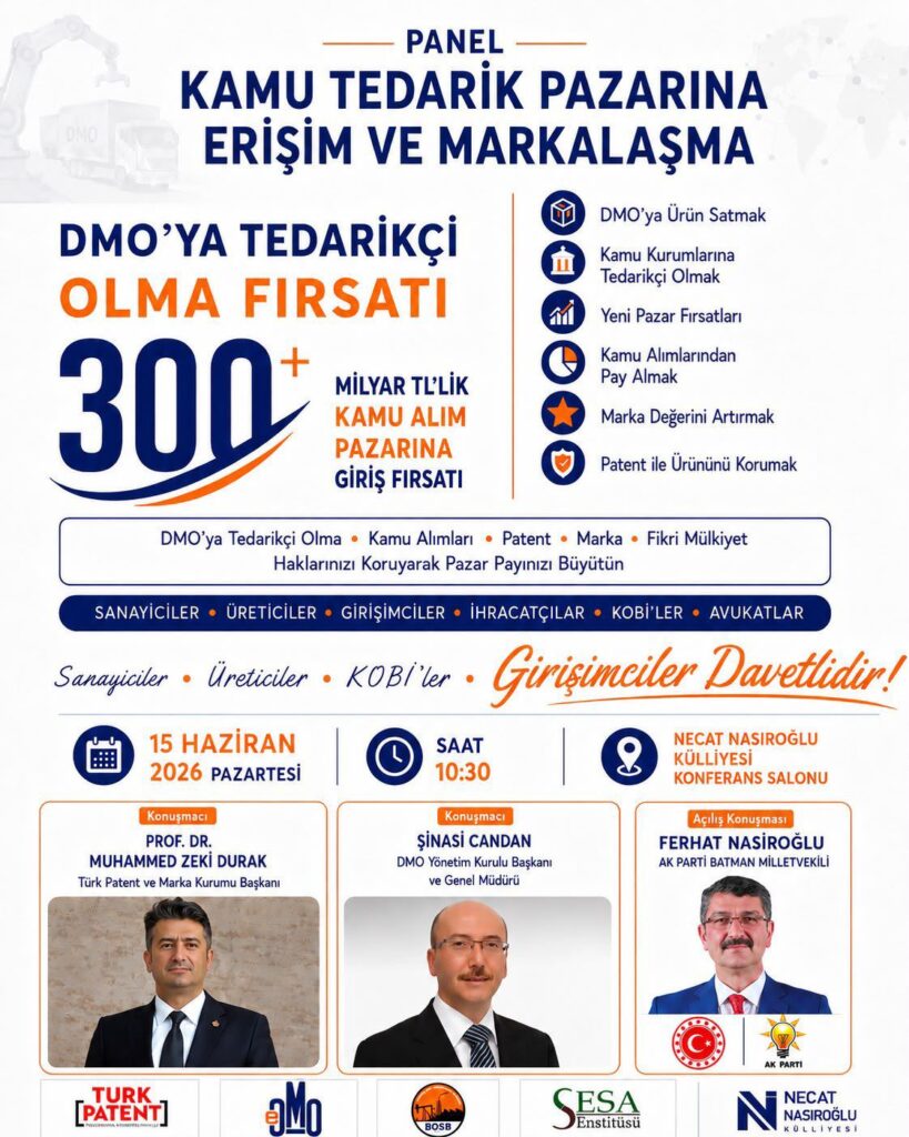 Batman’da Kamu Tedarik Pazarı ve Markalaşma Paneli Düzenleniyor